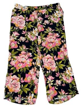 Loft Floral Palazzo Wide Leg Chic Versatile Summer Casual Flowy Fun Pants Sz XL
